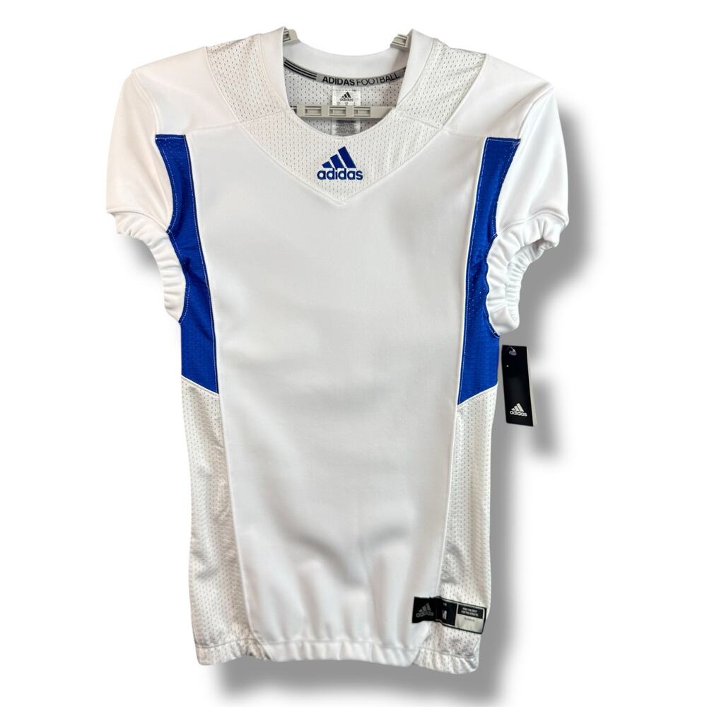 Adidas TechFit Hyped Jersey Sz Medium White Blue Pro Football Compression Shirt
